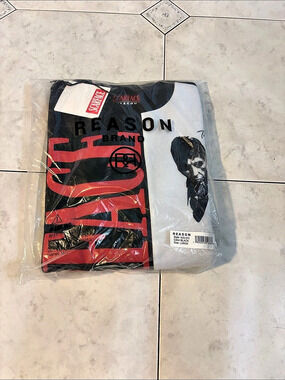Reason Brand Graphic Short Sleeve Tee Black & Red Size Large NWT
